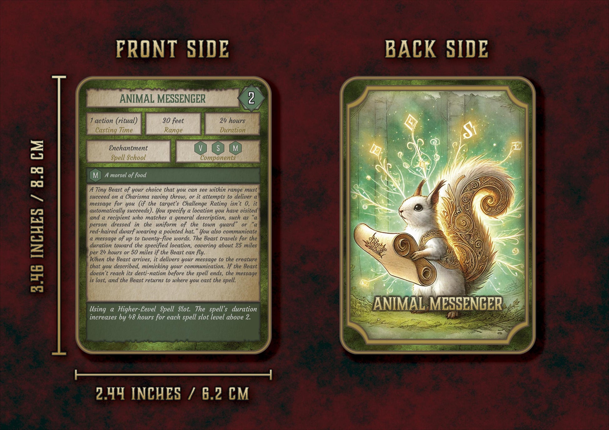 Cartas Ilustradas de Conjuros DnD 5E Explorador (2014 & 2024) - Imprimible Digital