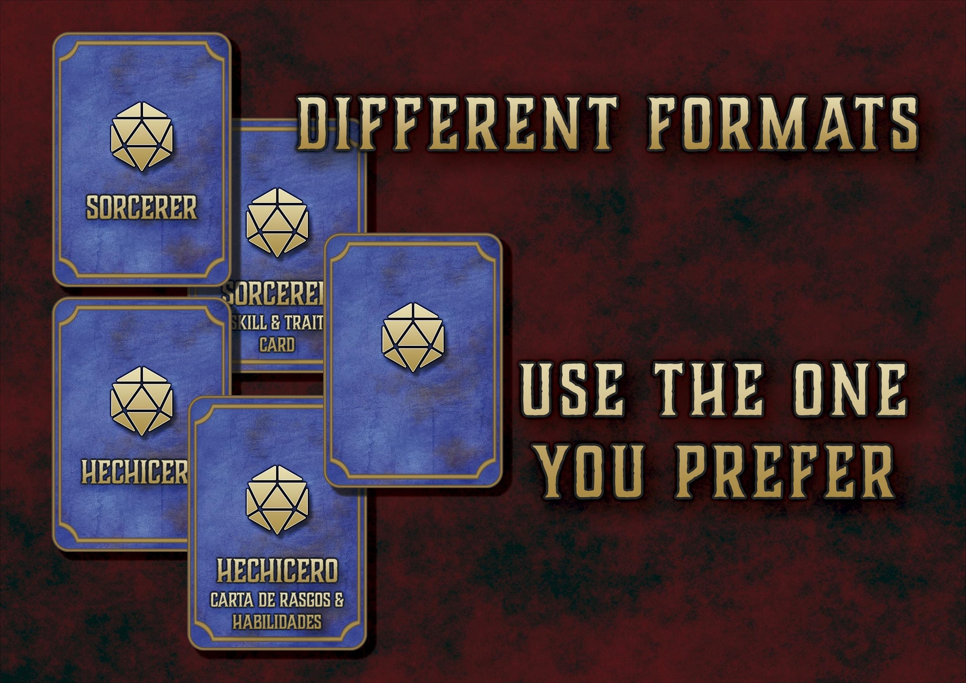 Cartas de Rasgos & Habilidades DnD 5E Hechicero (2014 & 2024) - Imprimible Digital