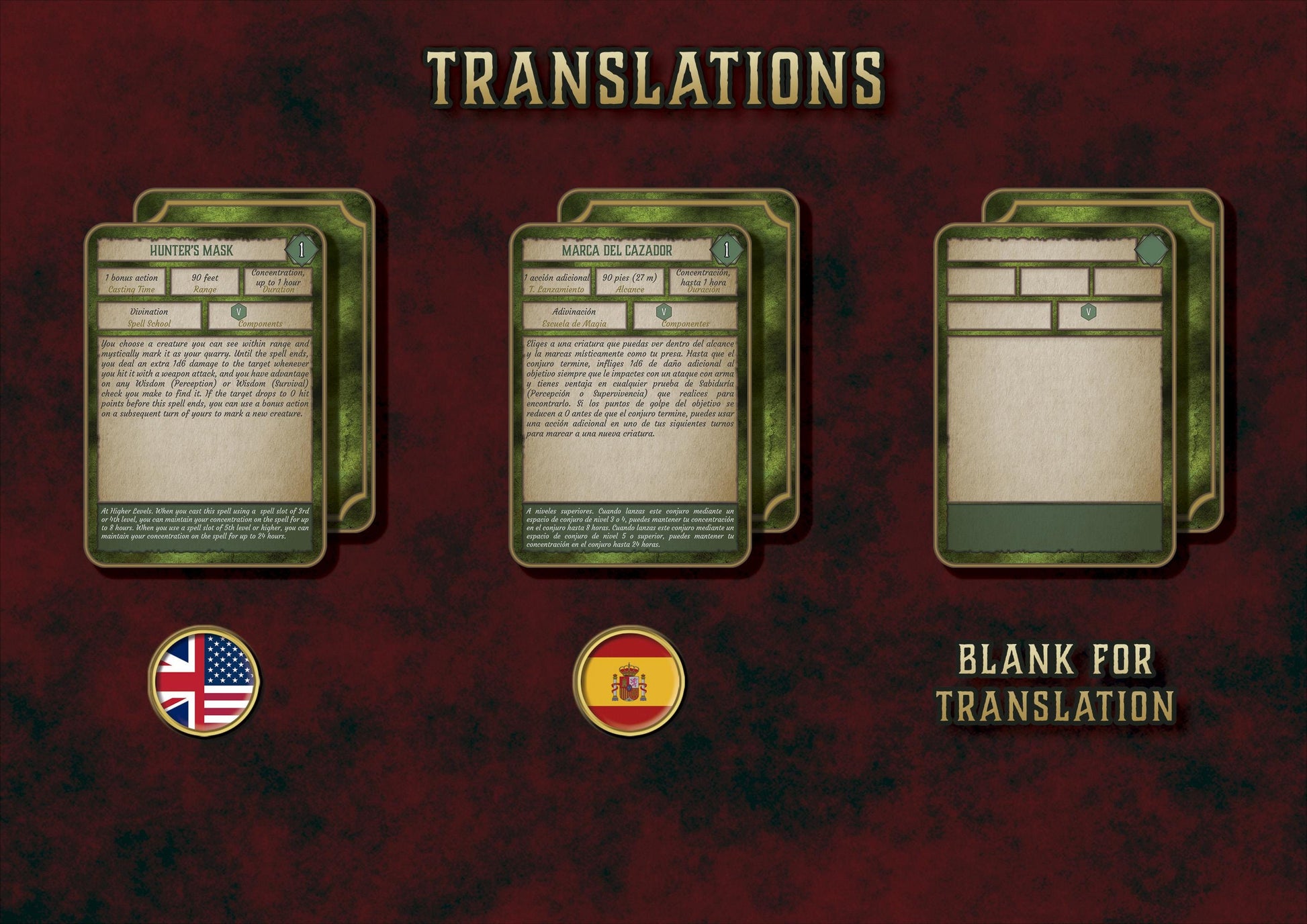Cartas Ilustradas de Conjuros DnD 5E Explorador (2014 & 2024) - Imprimible Digital