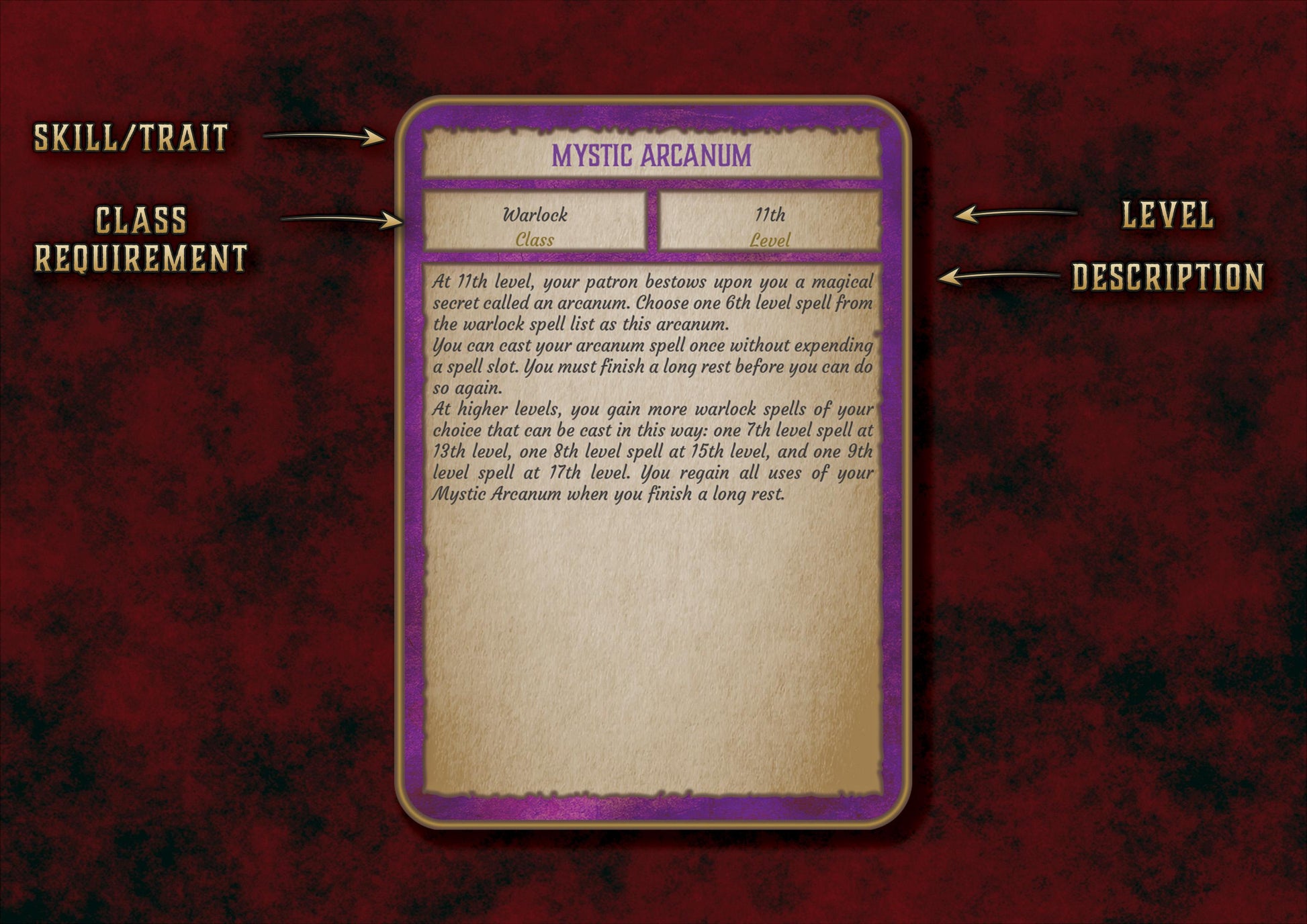 Cartas de Rasgos & Habilidades DnD 5E Brujo (2014 & 2024) - Imprimible Digital