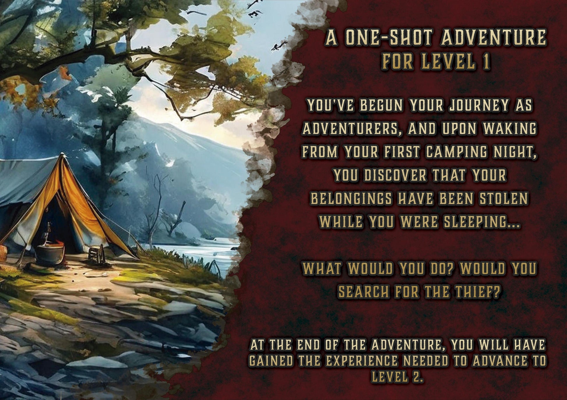 Un mal comienzo - Aventura One-Shot nivel 1 DnD 5E (2014 & 2024) - Imprimible Digital