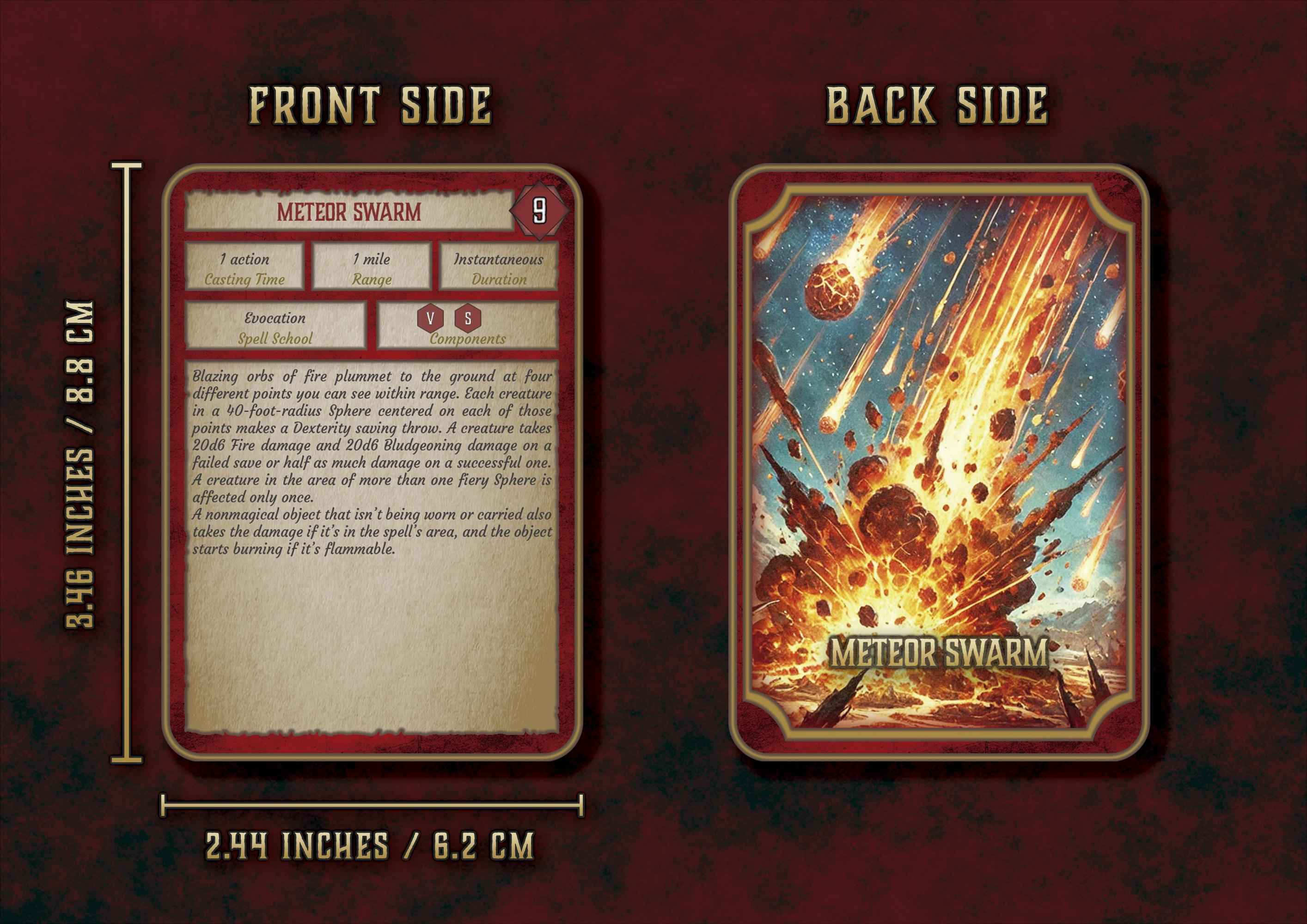 Paquete De Cartas Ilustradas De Conjuros DnD 5E 2014 Y 2024 Imprimible Digital