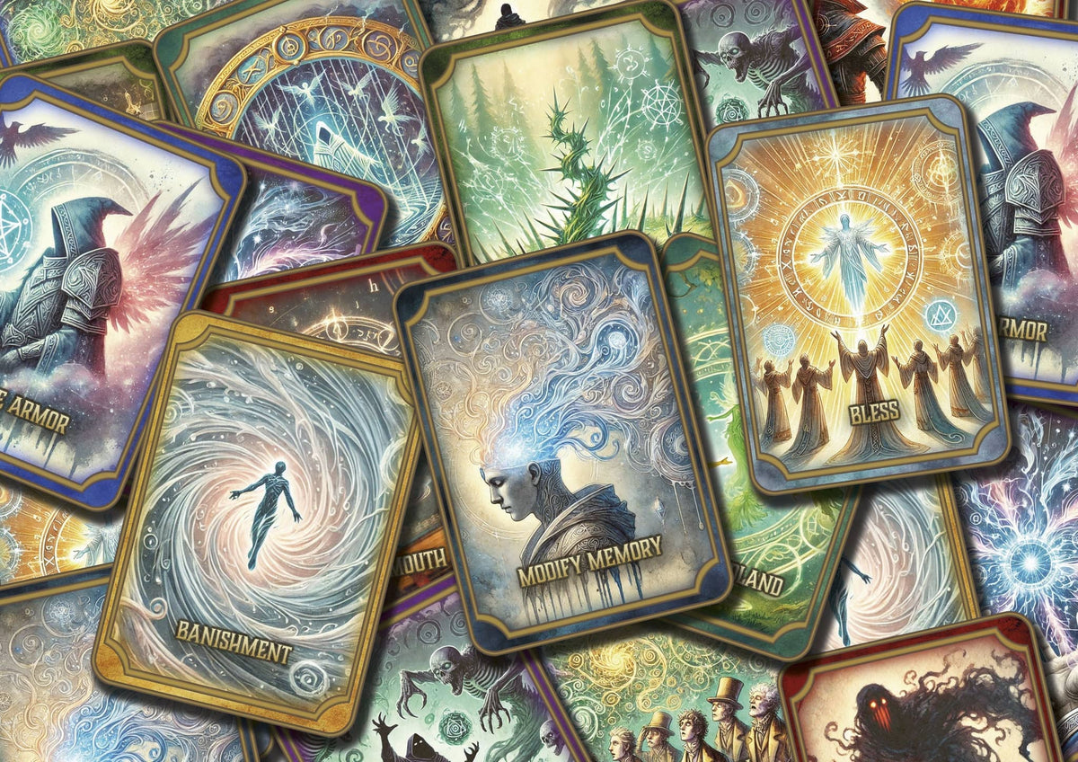 Cartas de conjuros de D&D 5E organizadas por nivel, lanzadas en agosto de 2026