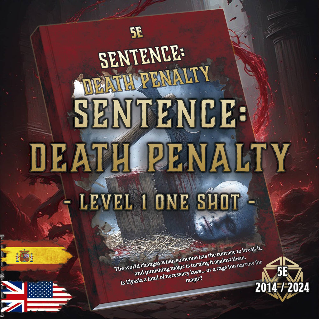 Producto digital aventura D&D 5E Sentence: Death Penalty nivel 1, temática de magia y justicia