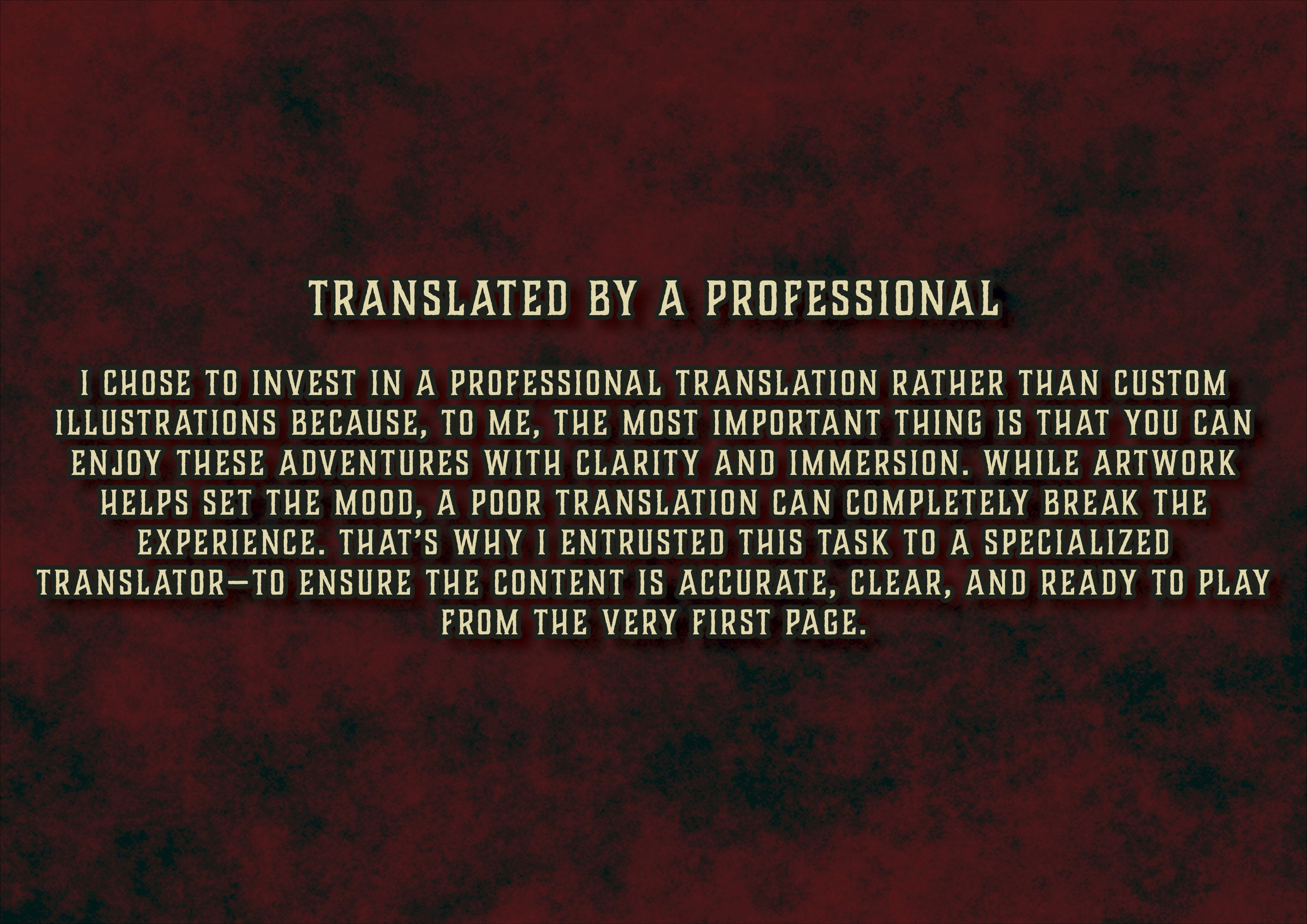 Producto digital Cibola Designs con página que indica traducido por un profesional y explicación del traductor