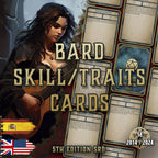 Cartas de Rasgos y Habilidades del Bardo D&D 5E (2014 y 2024) | Descarga Digital