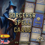 Cartas de Conjuros de Hechicero D&D 5E (2014 y 2024) | Descarga Digital