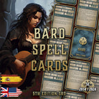 Cartas de Conjuros de Bardo D&D 5E (2014 y 2024) | Descarga Digital