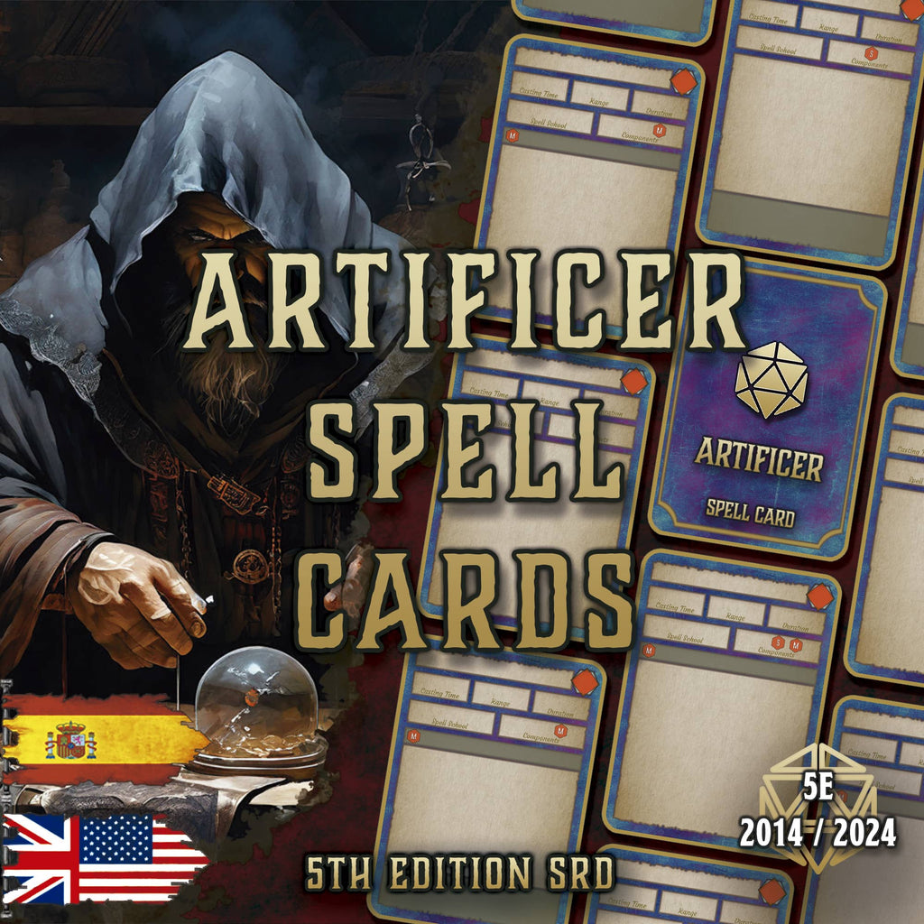 Cartas de Conjuros de Artifice D&D 5E (2014 y 2024) | Descarga Digital
