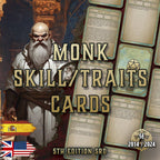 D&D 5E Monk Skill & Traits Cards (2014 & 2024) | Digital Download