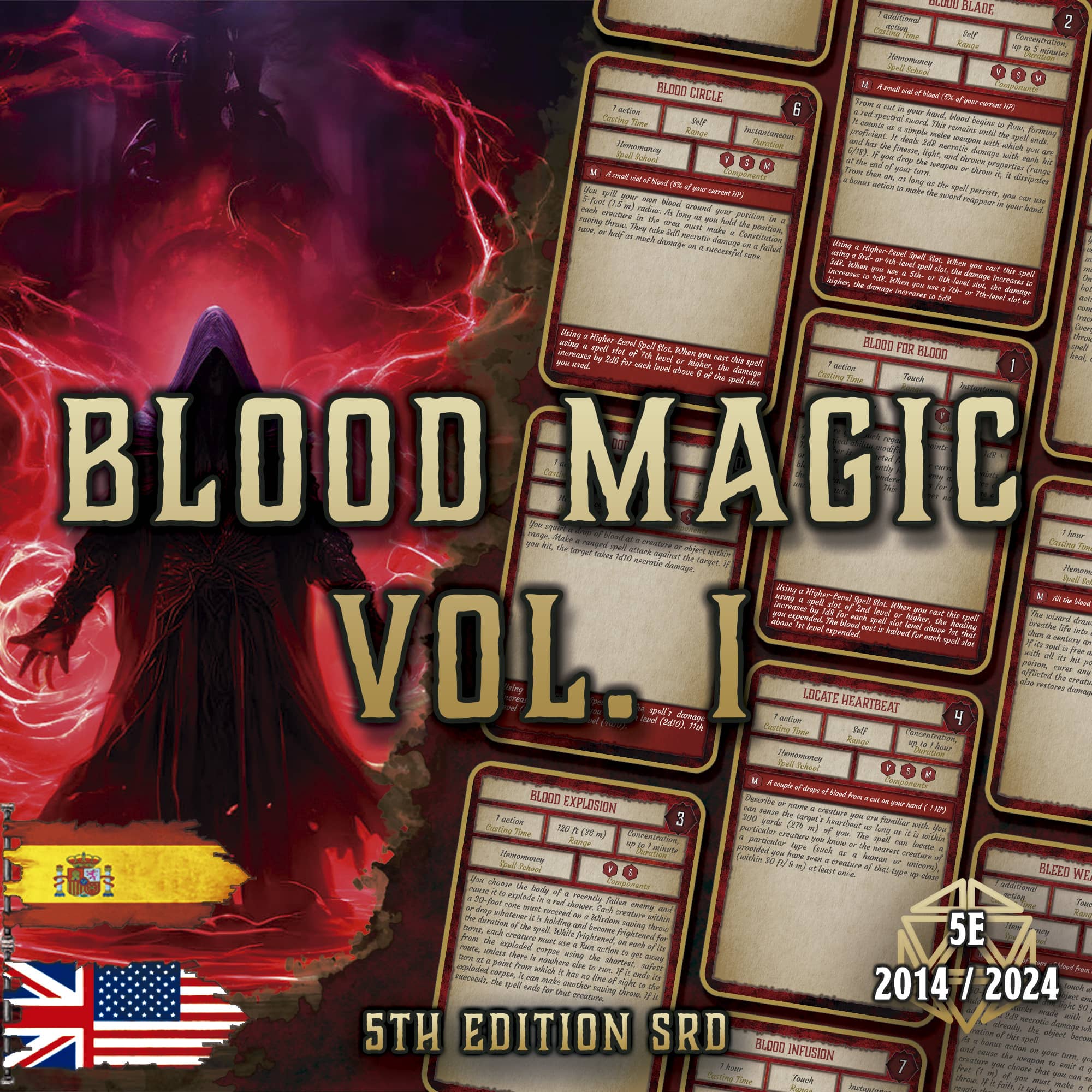 Magia de Sangre Vol. 1 D&D 5E (2014 y 2024) | Suplemento Digital