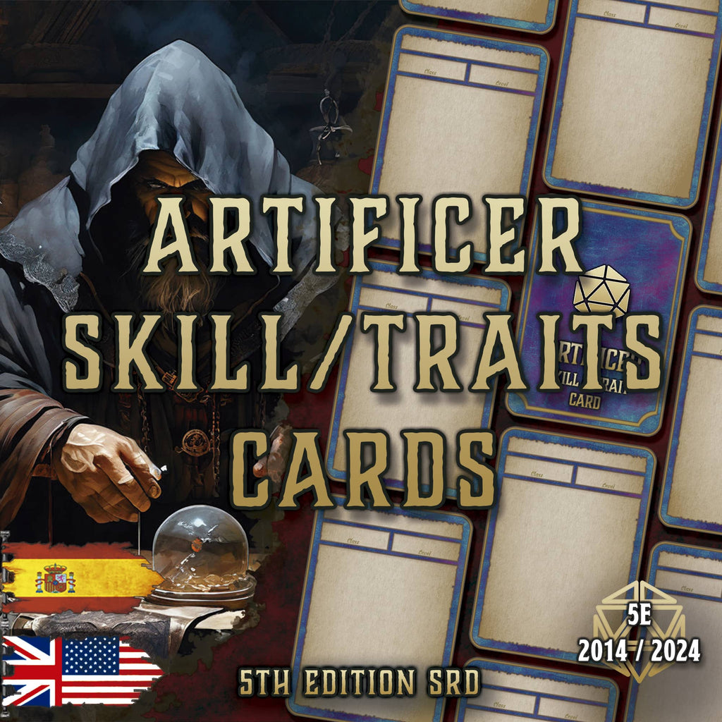 D&D 5E Artificer Skill & Traits Cards (2014 & 2024) | Digital Download