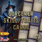 D&D 5E Sorcerer Skill & Traits Cards (2014 & 2024) | Digital Download
