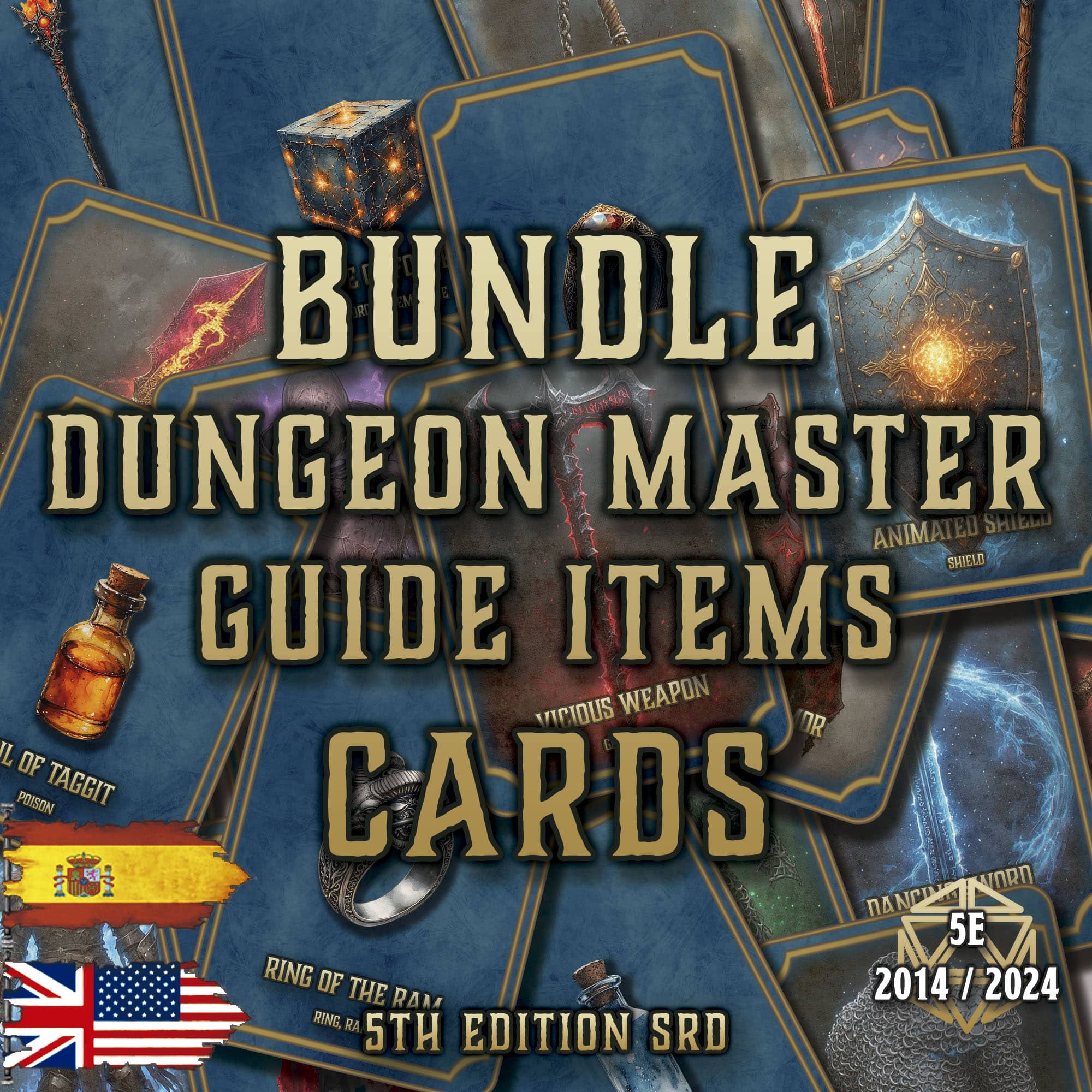D&D 5E Dungeon Master Guide Cards Bundle (2014 & 2024) | Digital Download