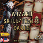 Cartas Habilidades Mago D&D 5E 2024 con diseño gráfico atractivo y contenido práctico