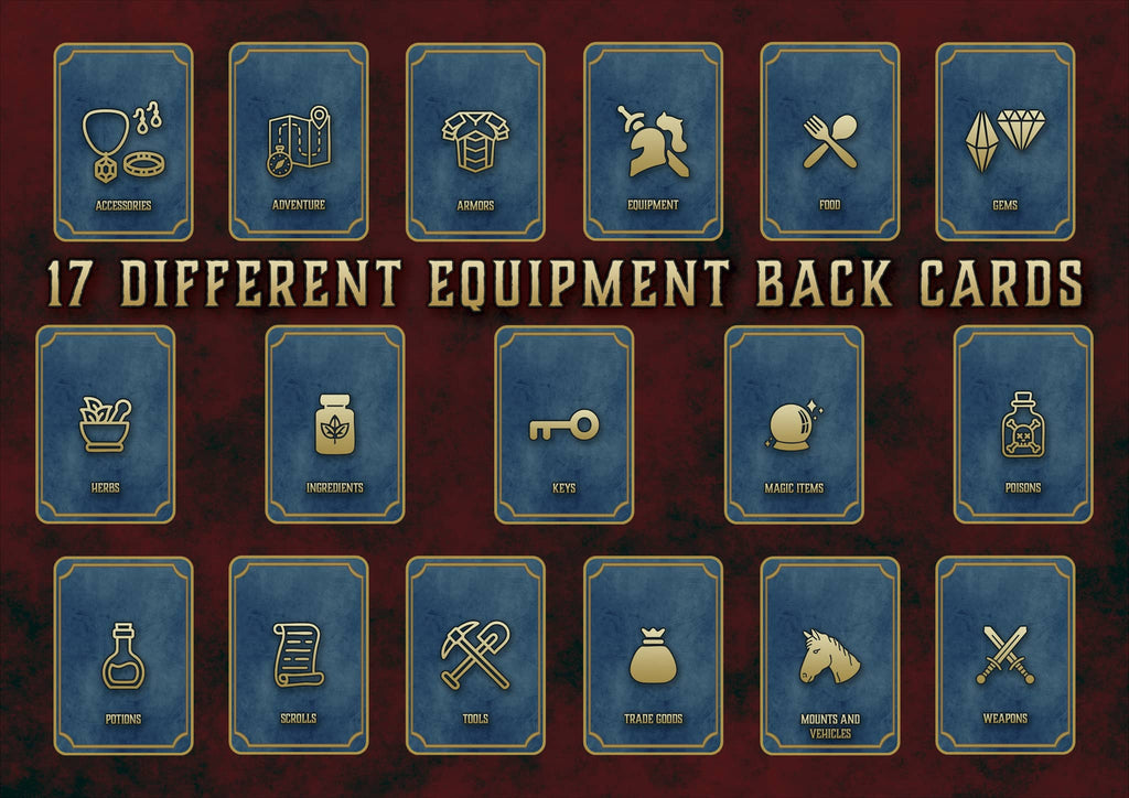 D&D 5E Bundle Equipment Customizable Cards (2014 & 2024) | Digital Download