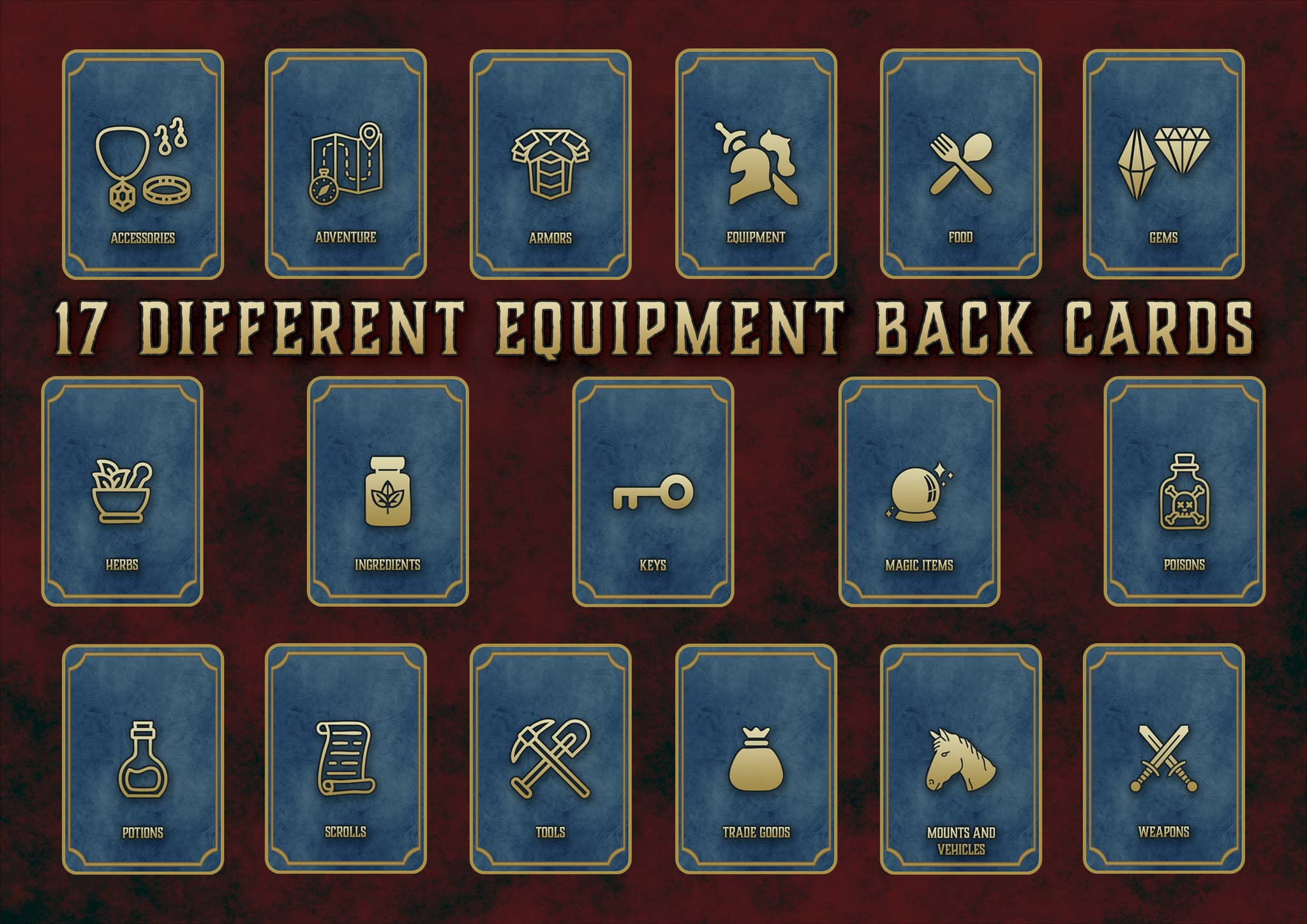 D&D 5E Bundle Equipment Customizable Cards (2014 & 2024) | Digital Download