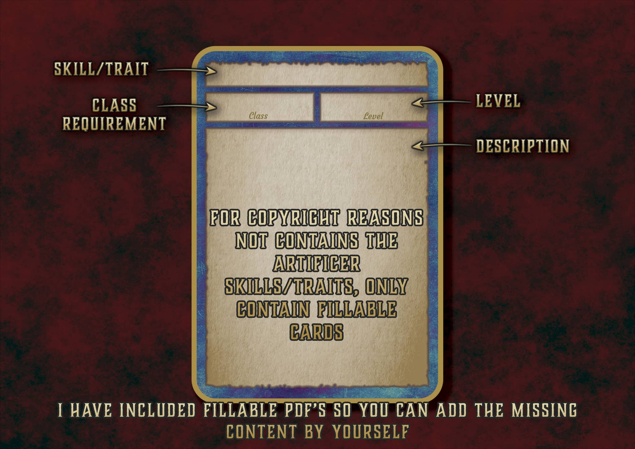 D&D 5E Artificer Skill & Traits Cards (2014 & 2024) | Digital Download