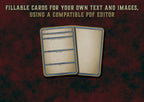 Cartas Editables PNJ D&D 5E para personalizar texto e imágenes en PDF