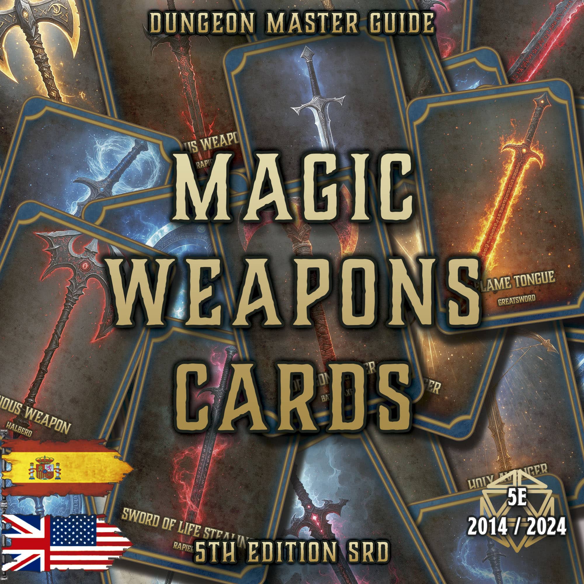 D&D 5E Magic Weapon Cards (2014 & 2024) | Digital Download