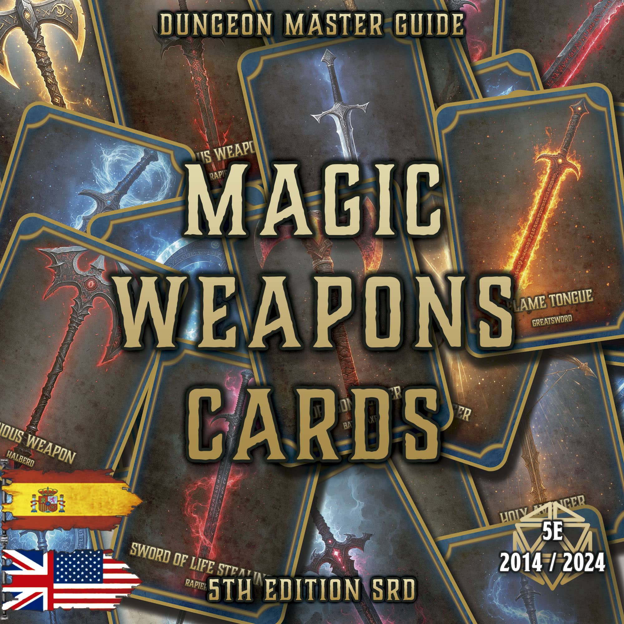 D&D 5E Magic Weapon Cards (2014 & 2024) | Digital Download