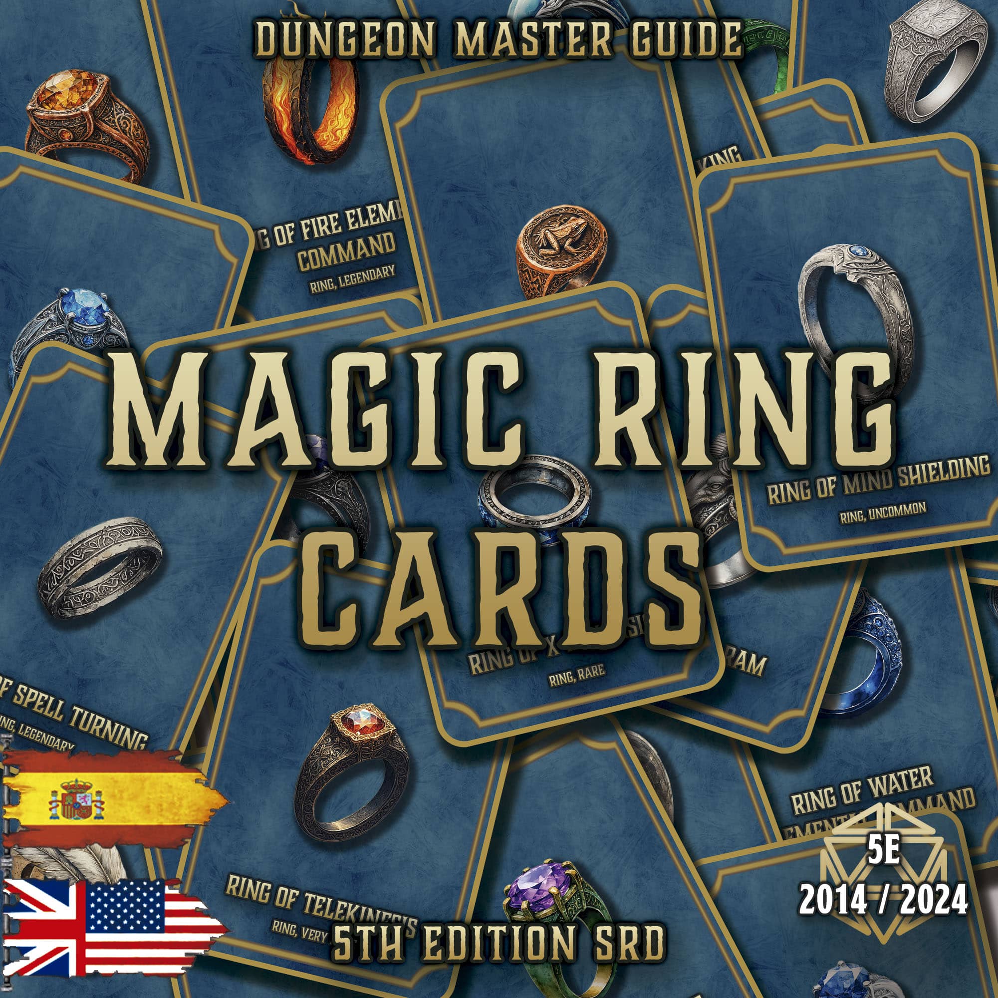 D&D 5E Magic Rings Cards (2014 & 2024) | Digital Download