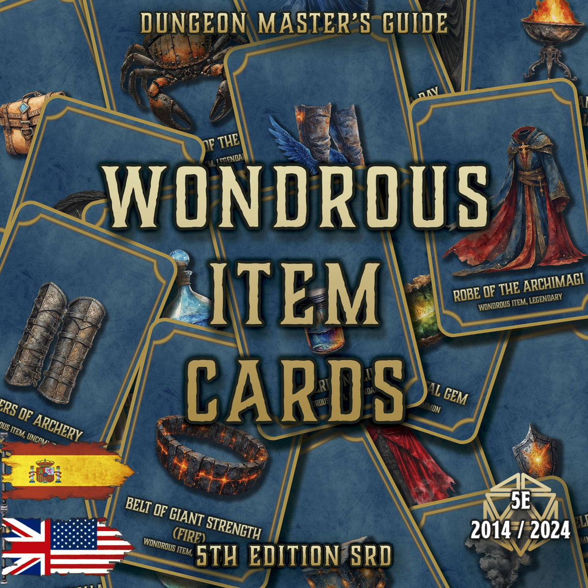 Producto digital cartas Objetos Maravillosos D&D 5E 2024