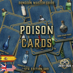 Cartas venenos D&D 5E 2024 con pociones y efectos variados para mejorar la experiencia de juego.