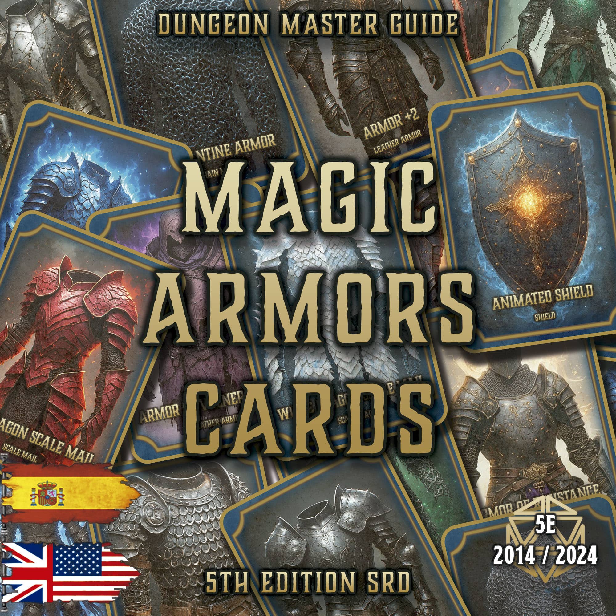 Cartas de Armaduras Mágicas D&D 5E (2014 y 2024) | Descarga Digital
