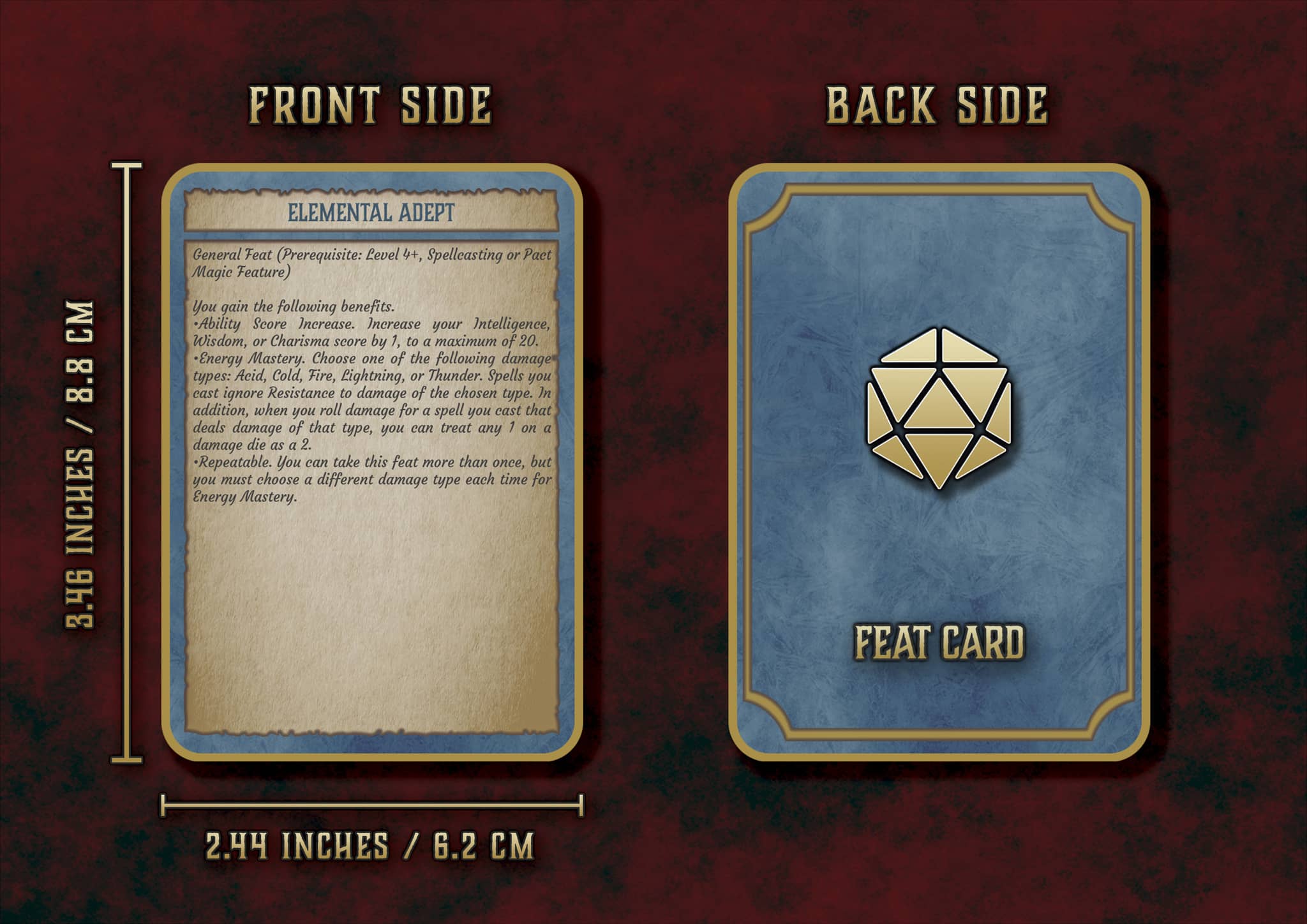 D&D 5E Feats Cards (2014 & 2024) | Digital Download
