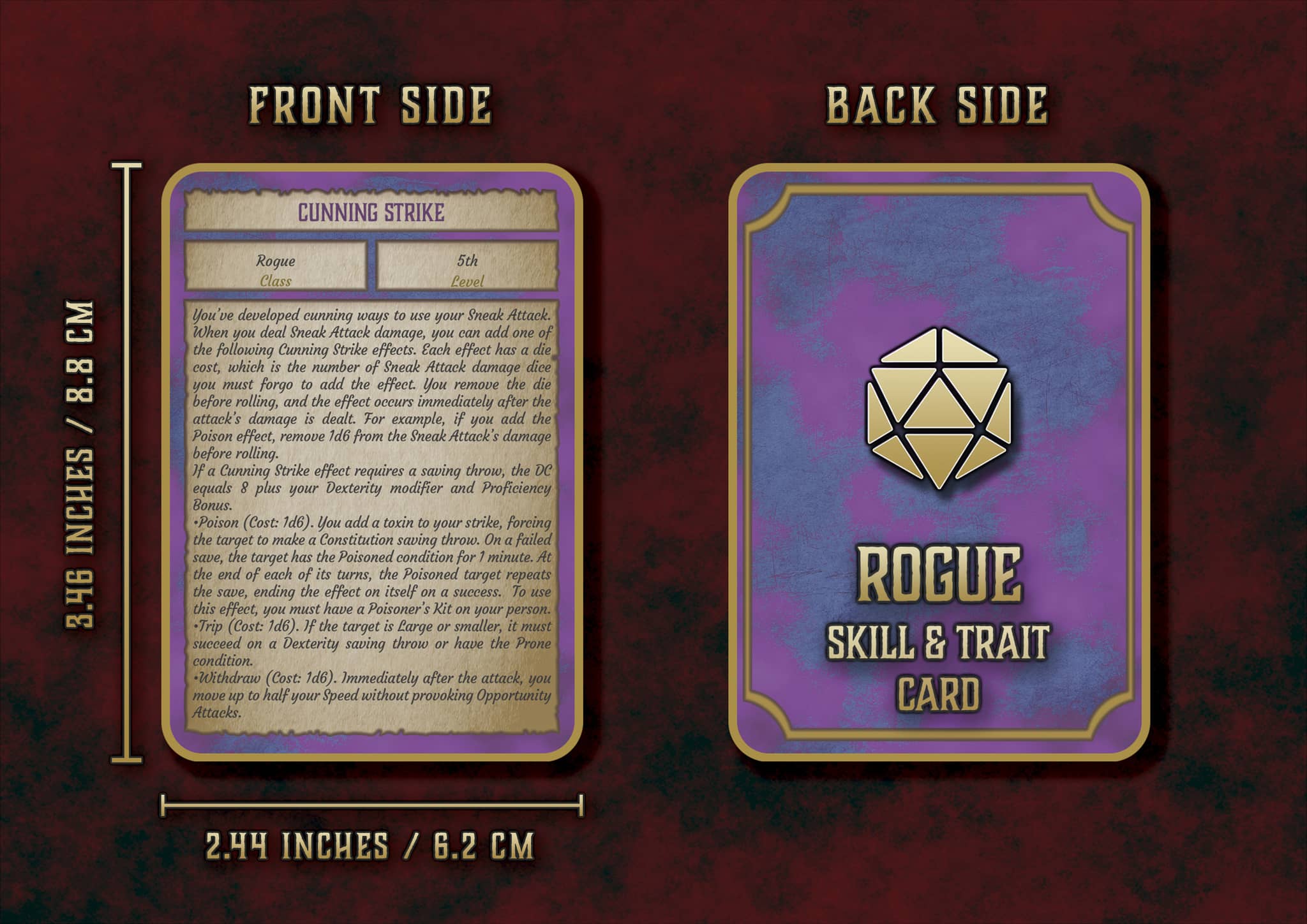 D&D 5E Rogue Skill & Traits Cards (2014 & 2024) | Digital Download