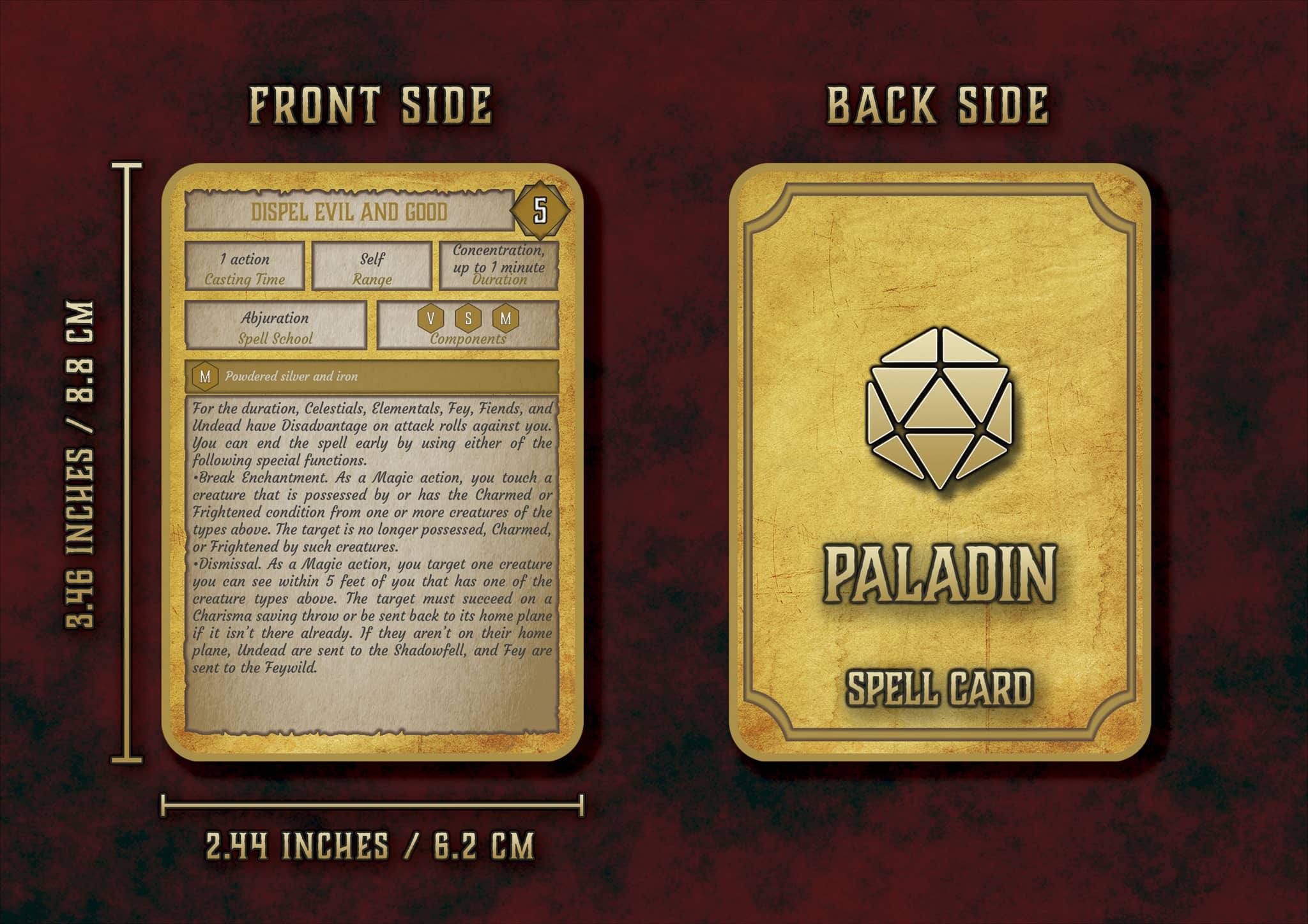 D&D 5E Paladin Spell Cards (2014 & 2024) | Digital Download