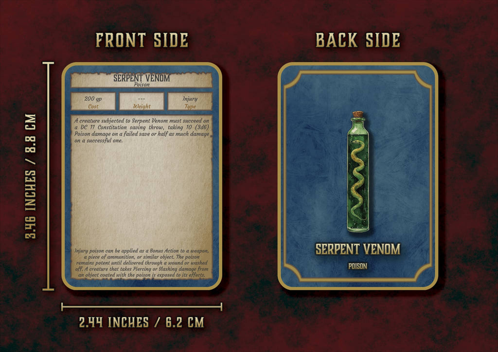 D&D 5E Poisons Cards (2014 & 2024) | Digital Download