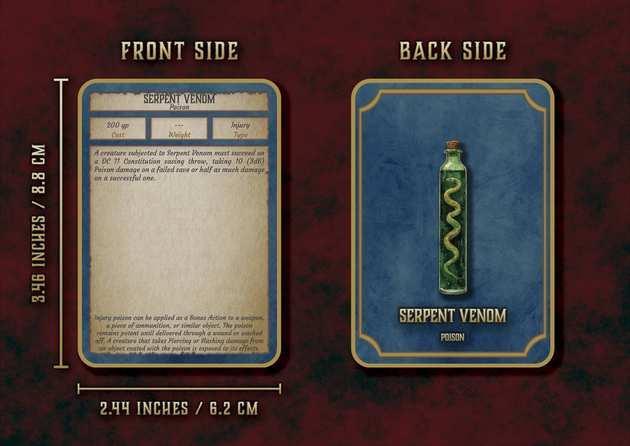 D&D 5E Poisons Cards (2014 & 2024) | Digital Download