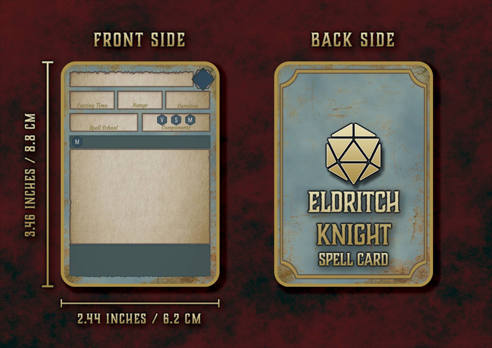 D&D 5E Eldricht Knight (Fighter) Spell Cards (2014 & 2024) | Digital Download