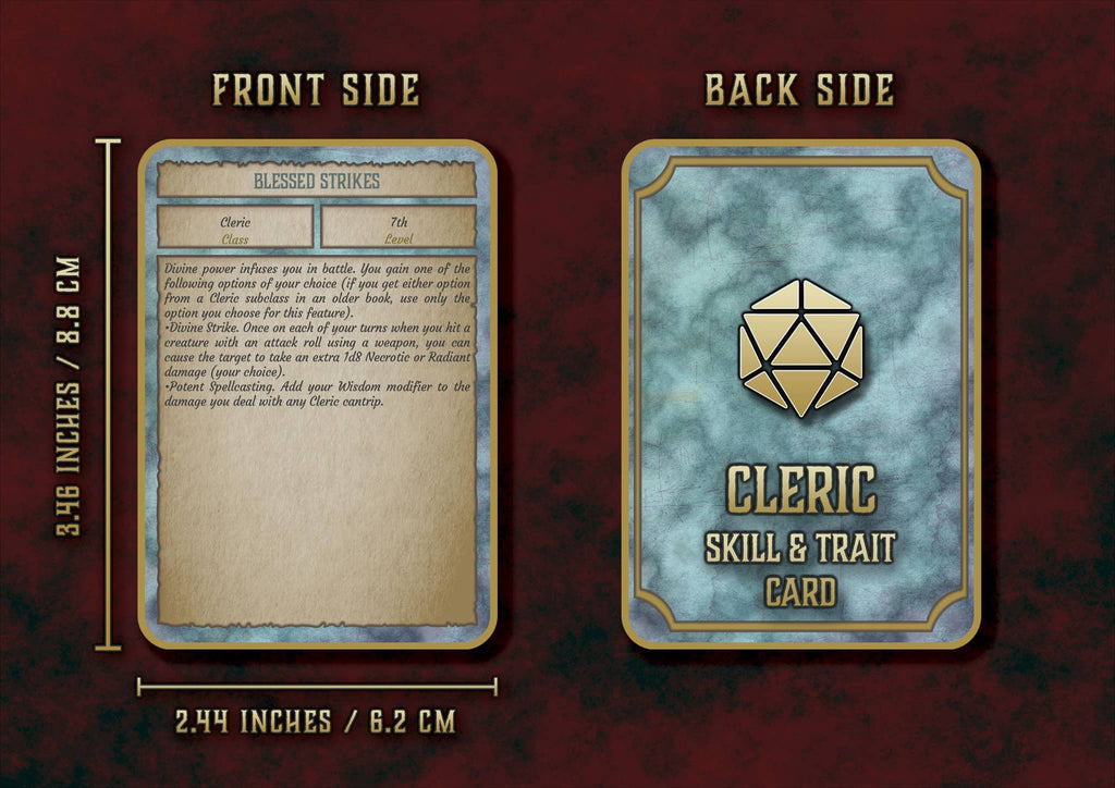 Cartas de Rasgos y Habilidades del Clérigo D&D 5E (2014 y 2024) | Descarga Digital