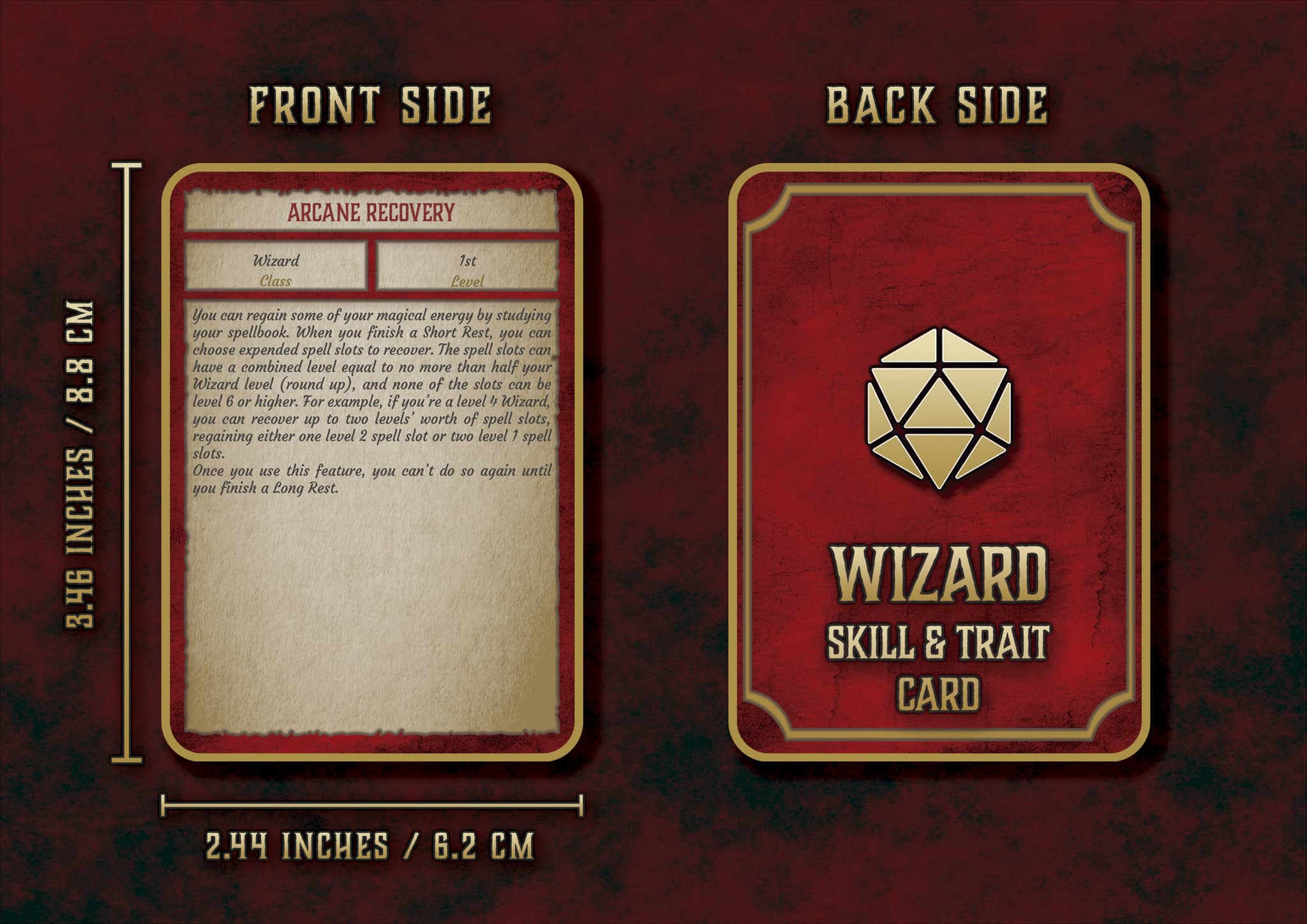 D&D 5E Wizard Skill & Traits Cards (2014 & 2024) | Digital Download