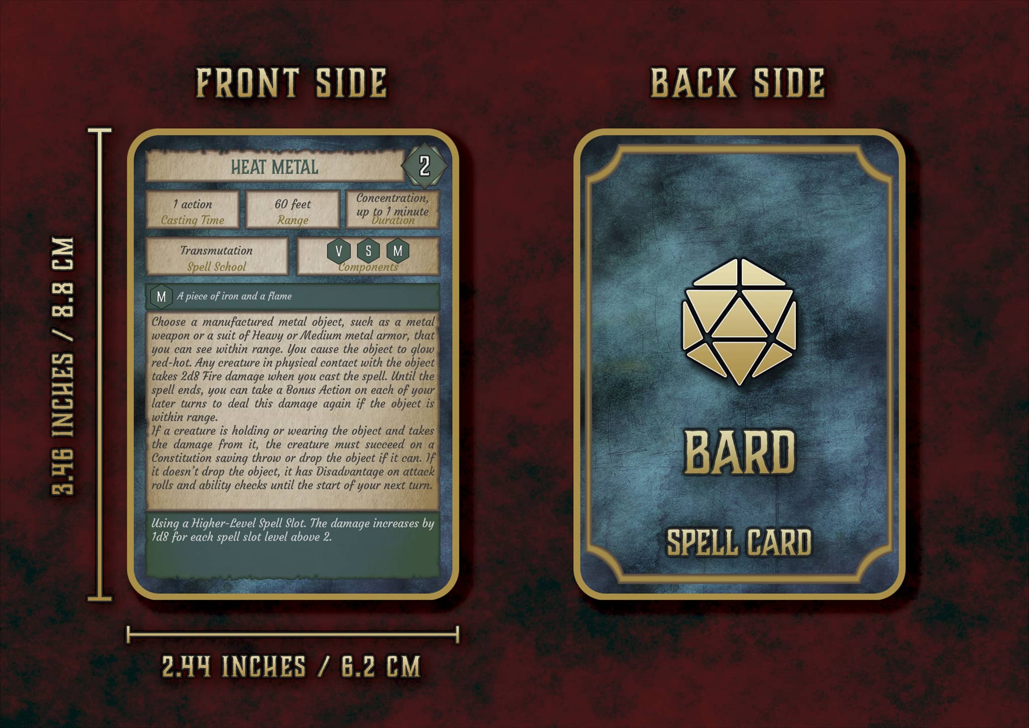 D&D 5E Bard Spell Cards (2014 & 2024) | Digital Download