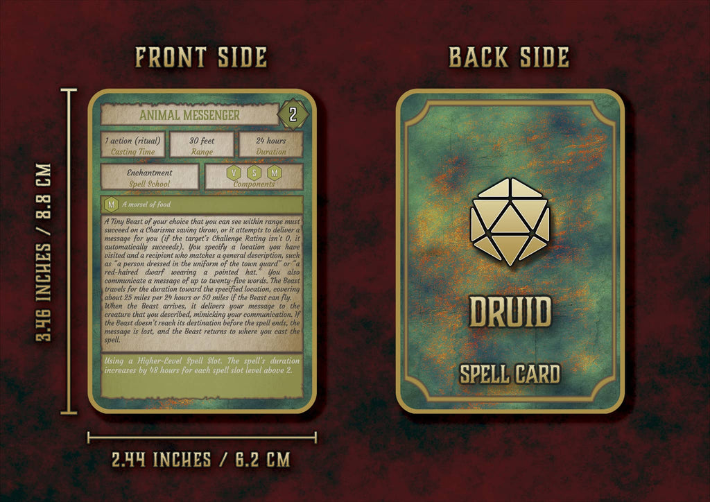 Cartas de Conjuros de Druida D&D 5E (2014 y 2024) | Descarga Digital