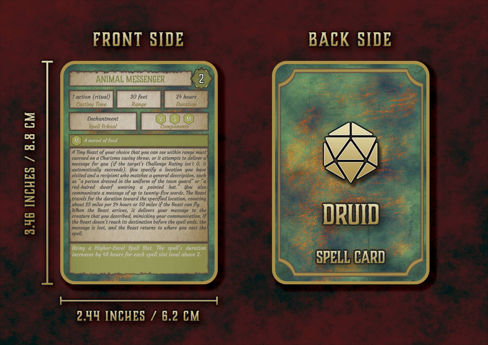Cartas de Conjuros de Druida D&D 5E (2014 y 2024) | Descarga Digital