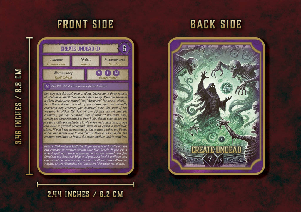 Cartas Ilustradas de Conjuros de Brujo D&D 5E (2014 y 2024) | Descarga Digital