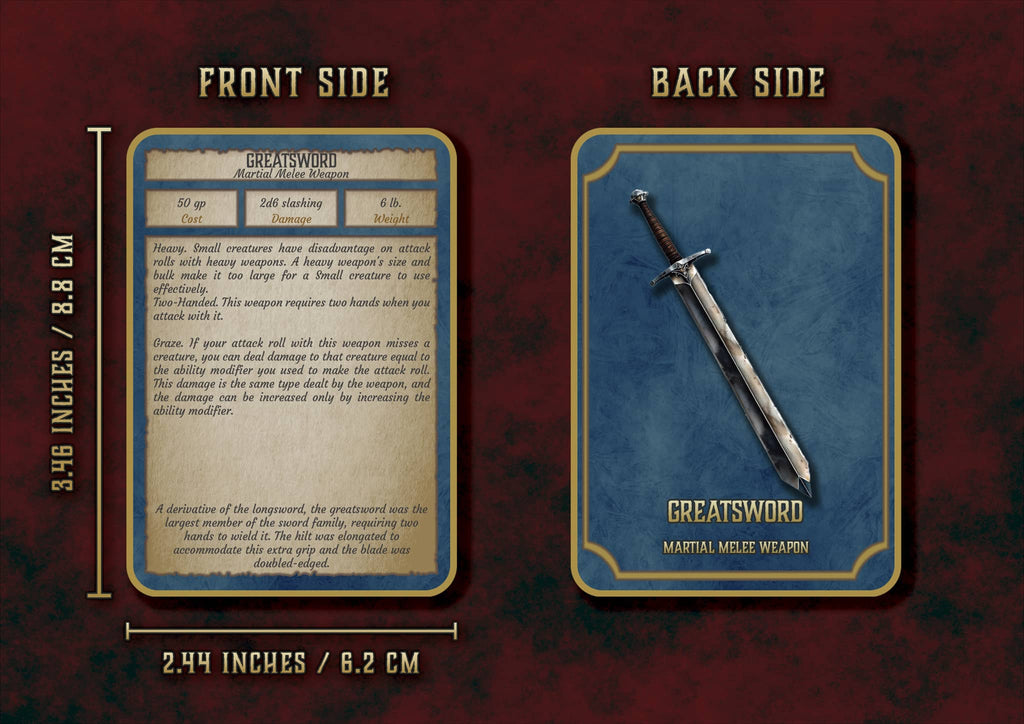Cartas de Armas D&D 5E (2014 y 2024) | Descarga Digital