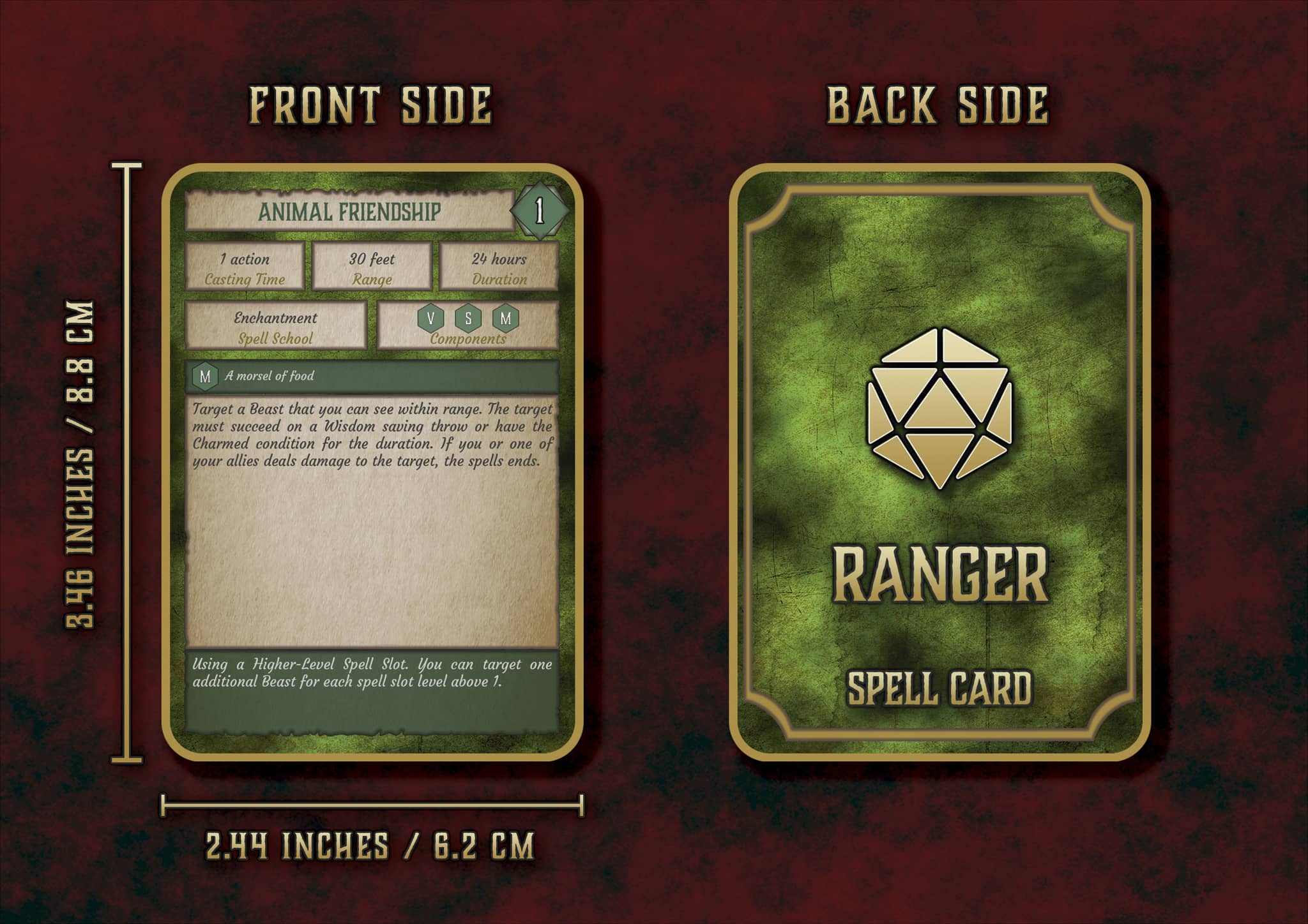D&D 5E Ranger Spell Cards (2014 & 2024) | Digital Download