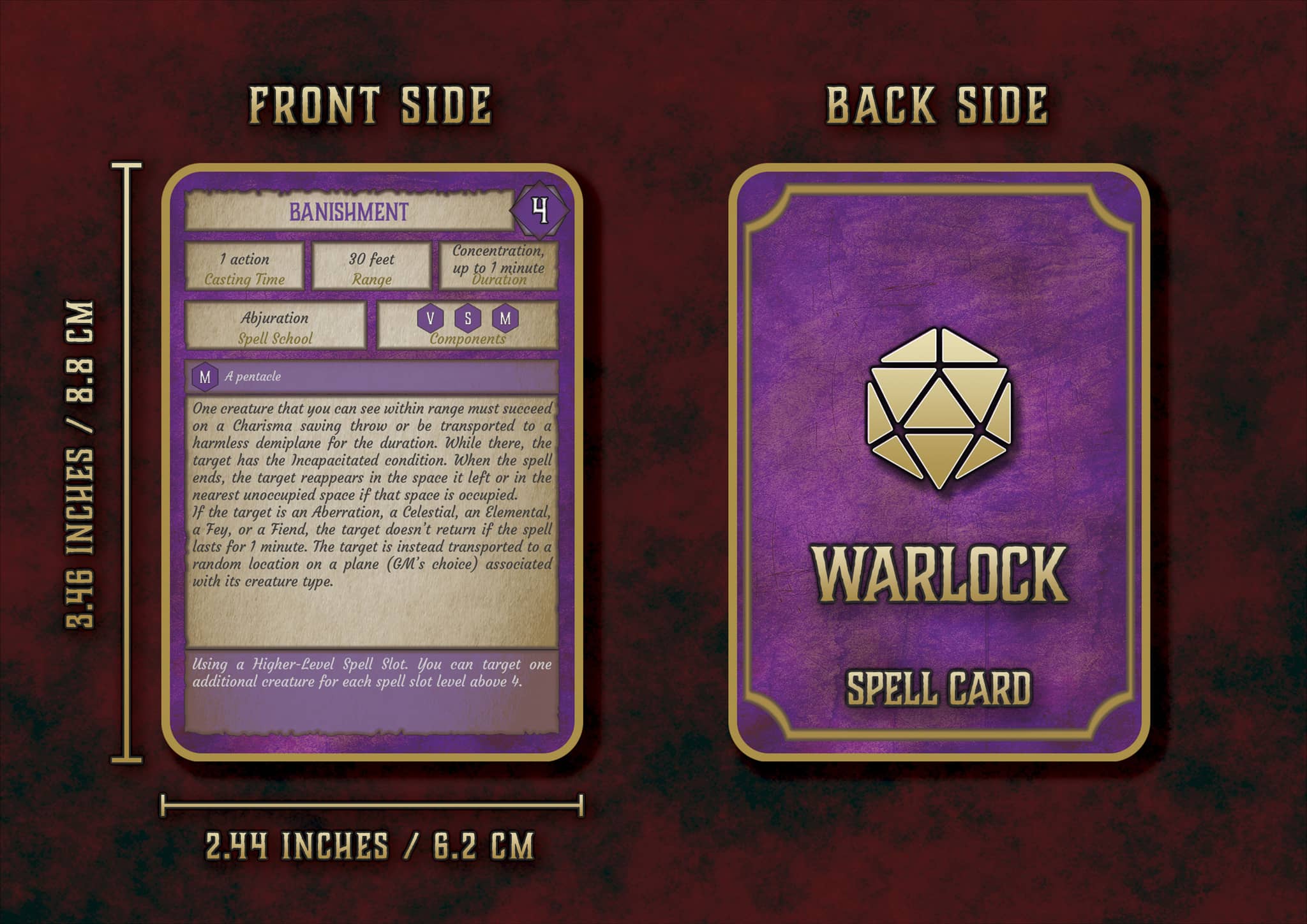 Cartas de Conjuros de Brujo D&D 5E (2014 y 2024) | Descarga Digital