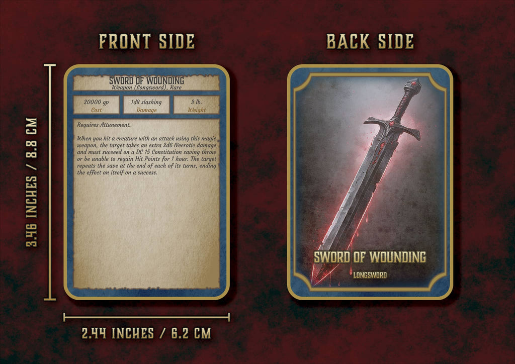Cartas de Armas Mágicas D&D 5E (2014 y 2024) | Descarga Digital