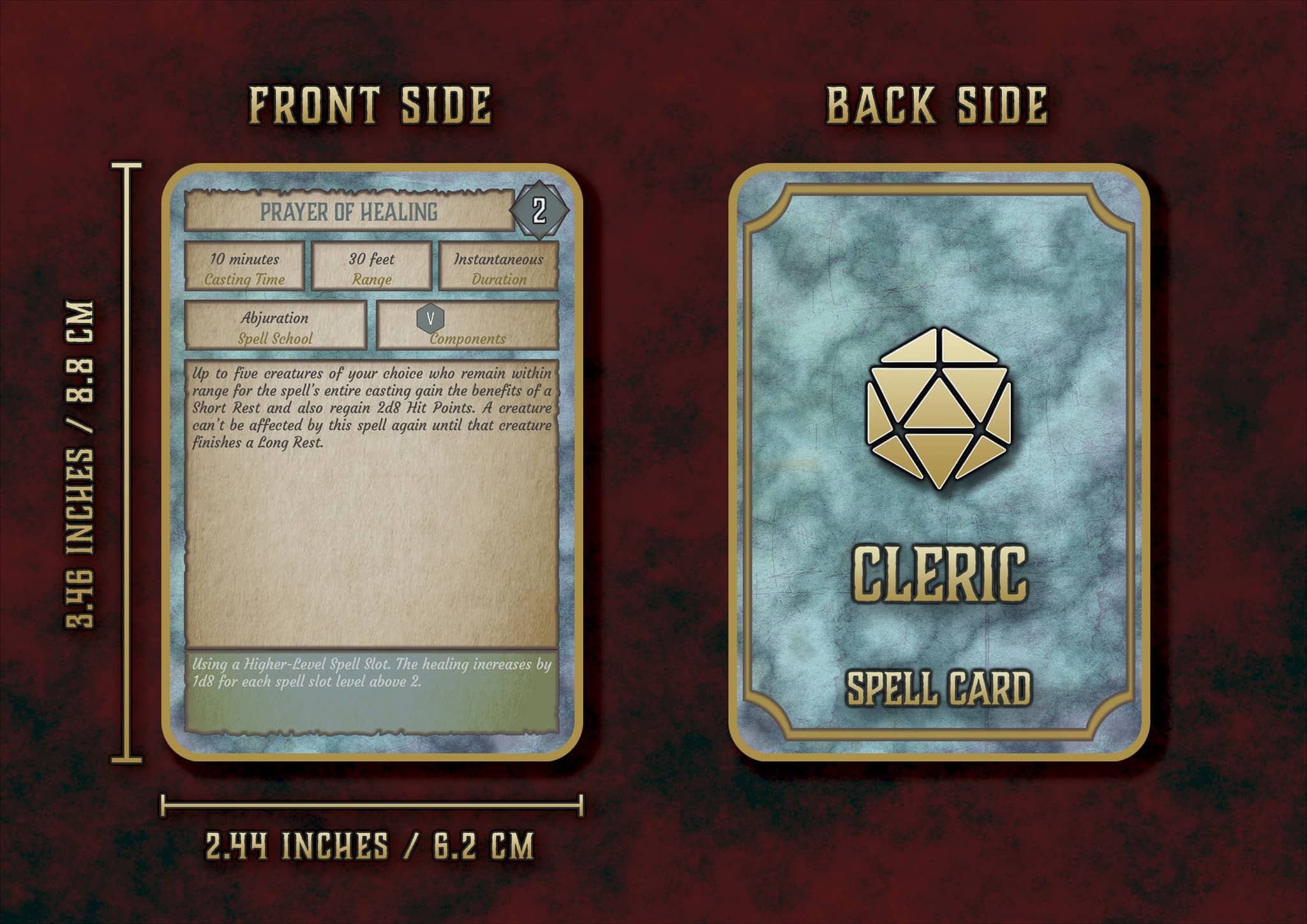 D&D 5E Cleric Spell Cards (2014 & 2024) | Digital Download