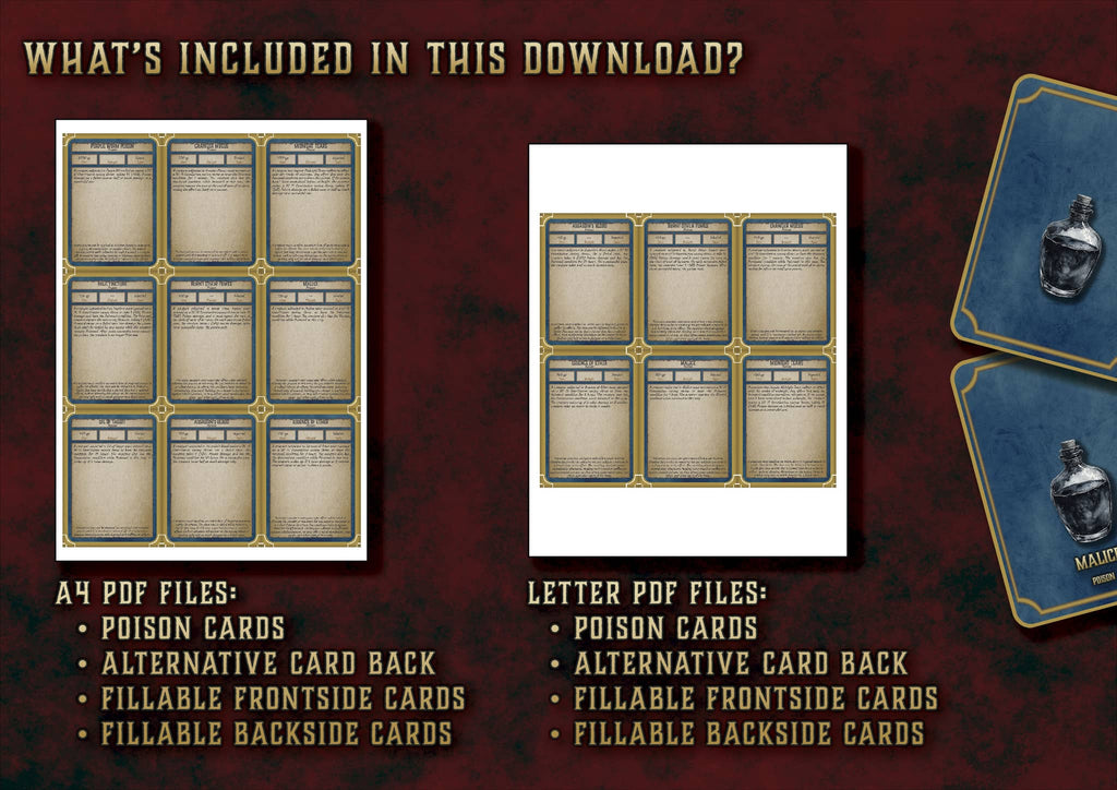 D&D 5E Poison Cards (2014 & 2024) | Digital Download