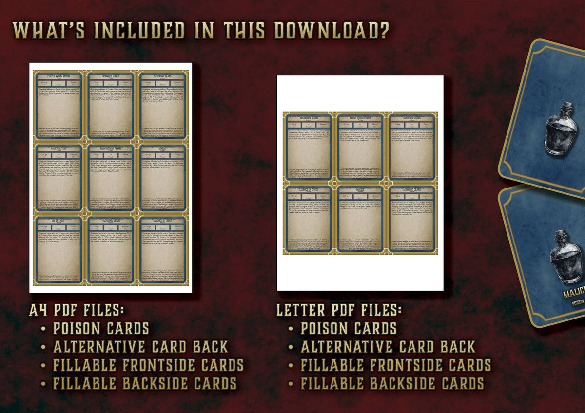 D&D 5E Poison Cards (2014 & 2024) | Digital Download