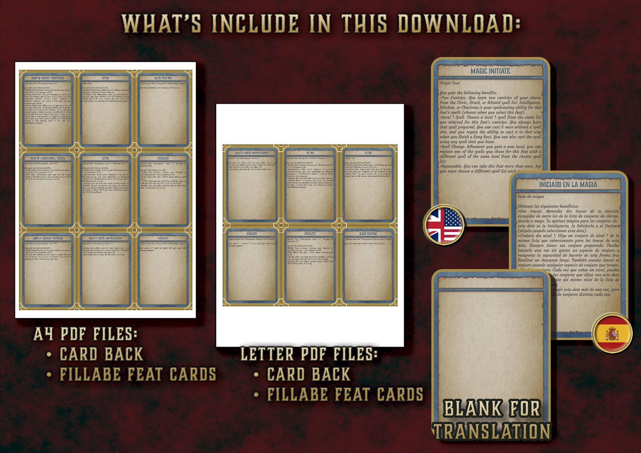 D&D 5E Feats Cards (2014 & 2024) | Digital Download