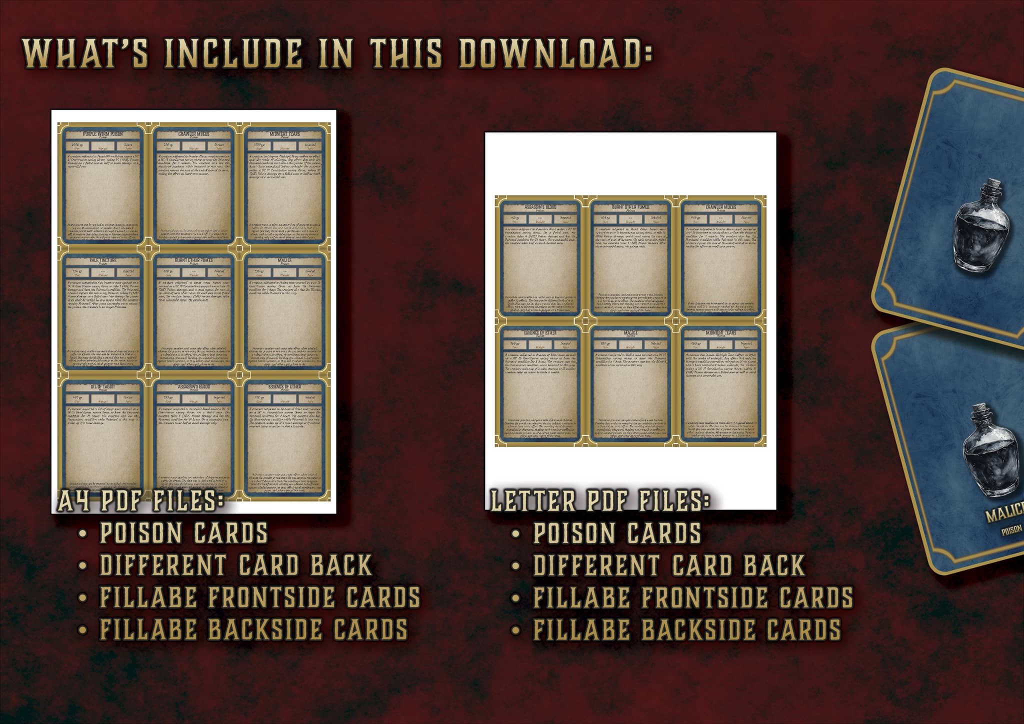 D&D 5E Poisons Cards (2014 & 2024) | Digital Download